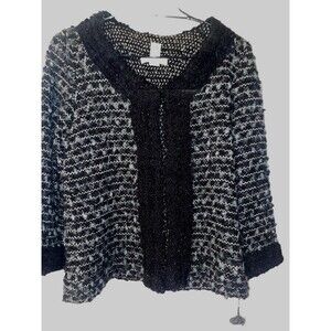 Susan Bristol Women’s New XL Black And Gray Sweater. LTOP805